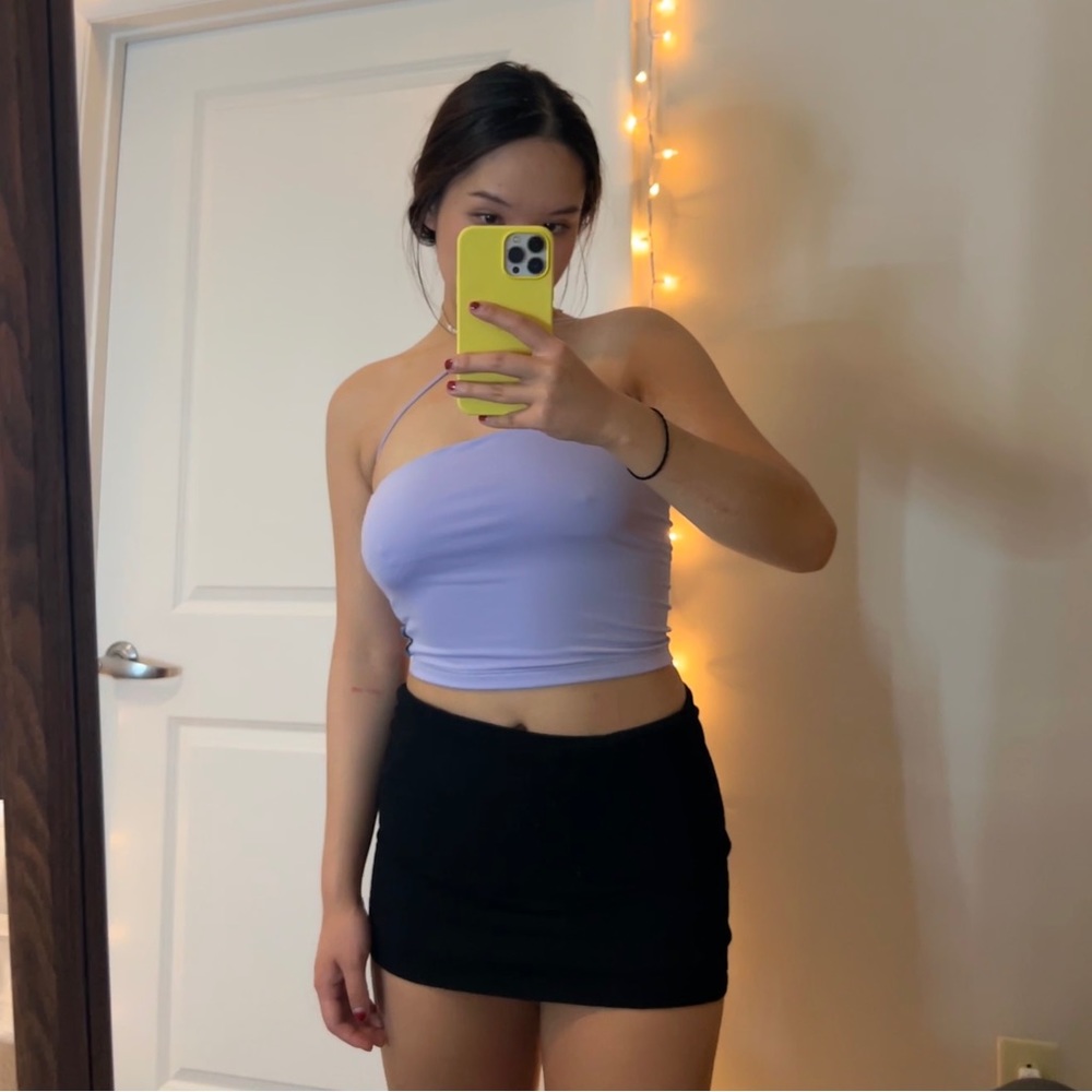 Purple single stripe tank top